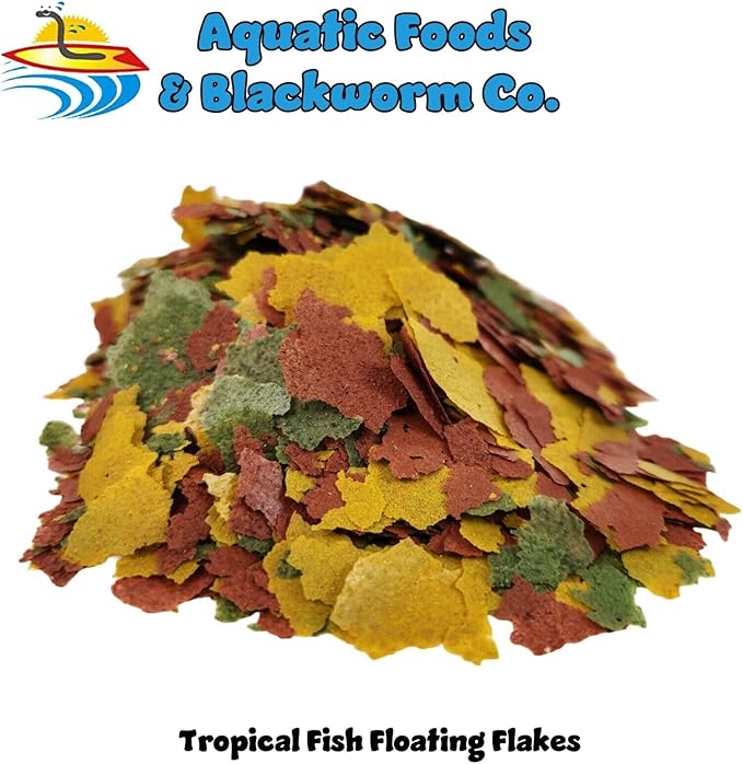 Aquatic Foods Inc. Tropical Fish Flakes, Mix of Krill, Color Enhancing, Spirulina Flakes for Cichlids, Angels, Tetras, Guppies, All Tropical Fish...WL…3-lbs Poly Bag