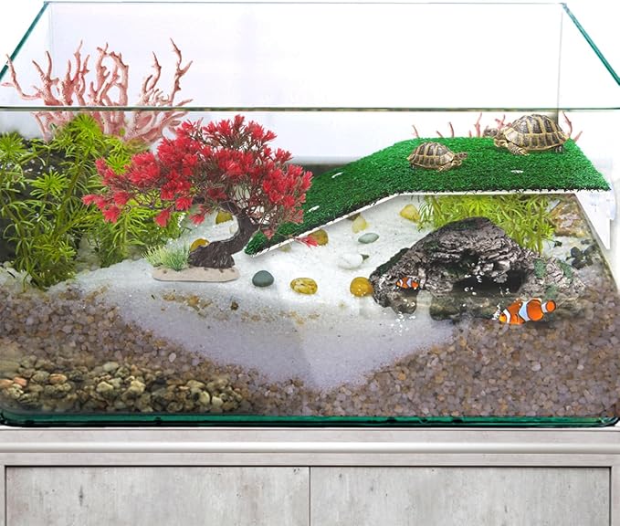 BESTOYARD Fish Tank Decor Artificial Plastic Bonsai Tree, Red Aquarium Ornament for Fish Tanks, 11.81 X 9.05 X 3.93 Inches