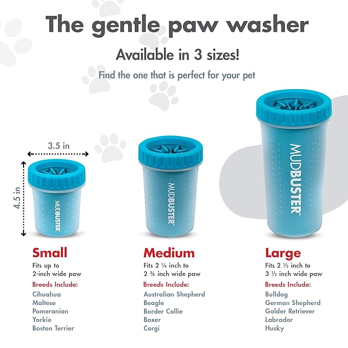 Dexas MudBuster Portable Dog Paw Cleaner - Premium Quality, Blue, Small Size for Pet Supplies and Accessories