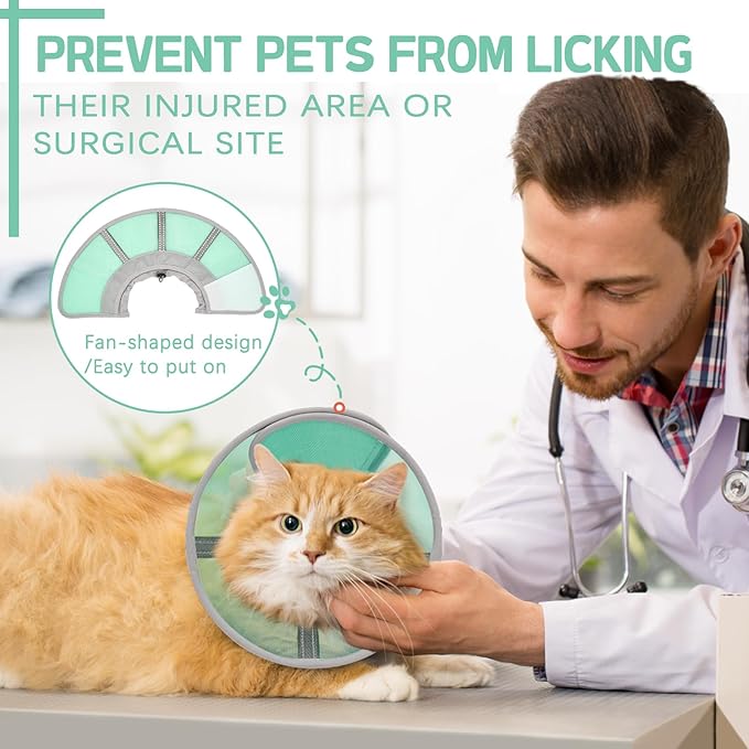 Cat Cone Collar Soft, Cat Recovery Collar for Large Medium Small Cats Kittens, Pet Cone Alternative After Surgery