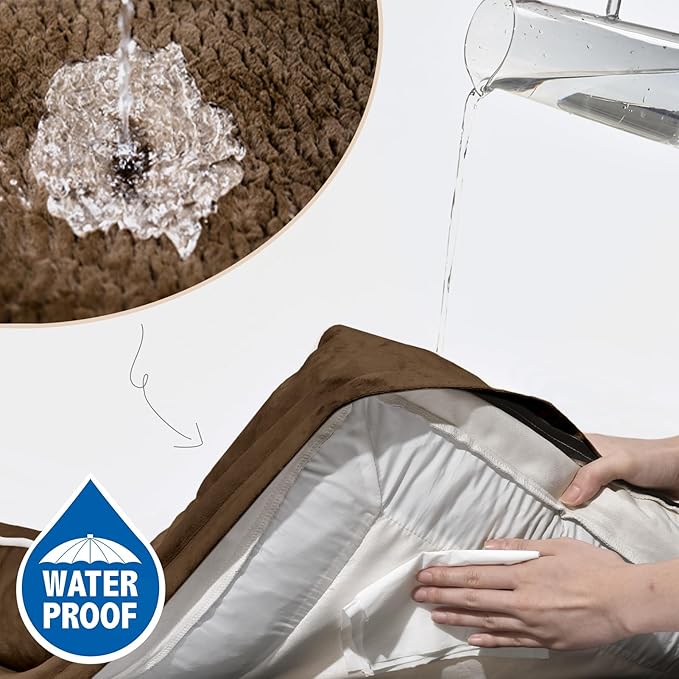 Comfort Expression Large Dog Beds Waterproof Orthopedic Foam Dog Sofa Beds Comfy Pet Bed with Washable Removable Cover & Non-Slip Bottom(Large,Chocolate Brown)