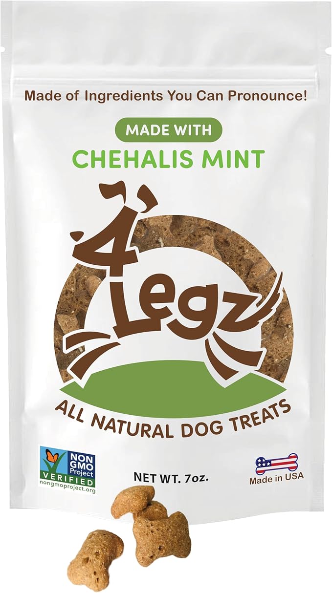 Chehalis Mint Dog Treats – Healthy, Crunchy, Vegan Biscuits with Whole & Real Ingredients – All Natural & USA‐Baked, (7 Ounce, Pack of 3)