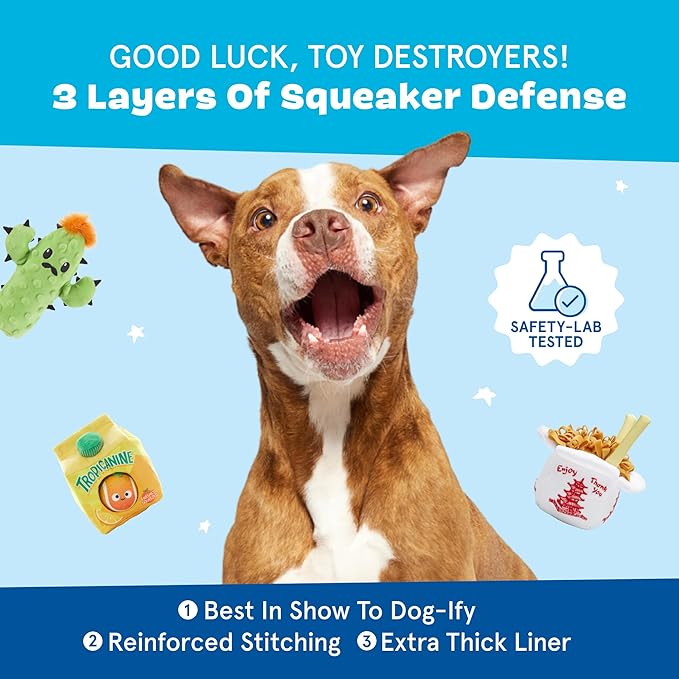 Barkbox Dog Toys – Barker’s Dozen Donuts Plush 4 in 1 Multi Part Interactive Dog Toy for Dogs & Puppies – Small