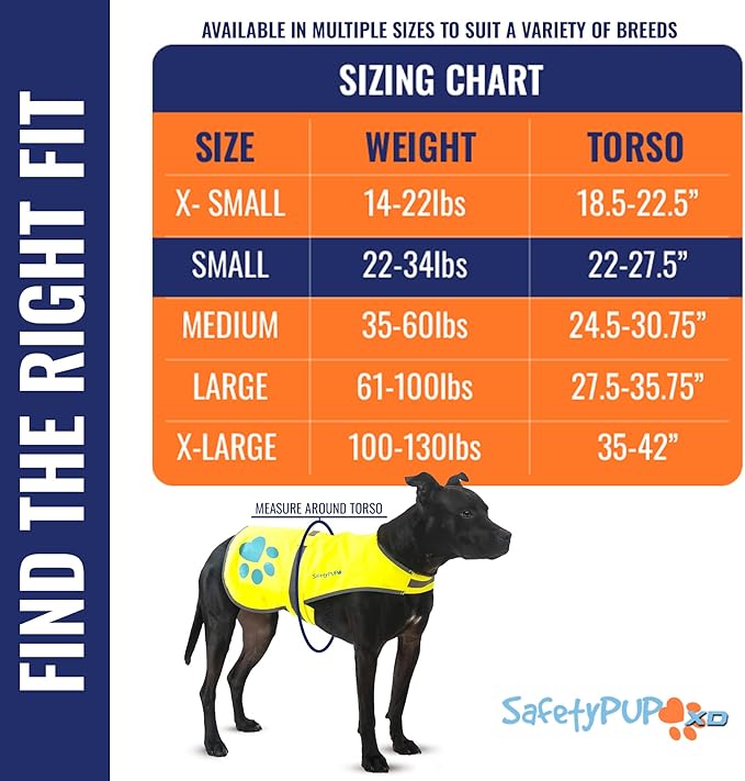 Dog Reflective Vest – Hi-Vis Fluorescent Visibility That Helps to Safeguard Your Pet On/Off Leash in Urban & Rural Areas (Yellow, Small)