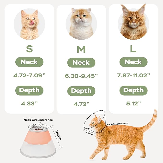 Cat Cone Collar Soft: Comfortable Waterproof Mesh Recovery Cone After Surgery to Stop Licking and Scratch, Alternative to Plastic Elizabeth Head/Neck Cone
