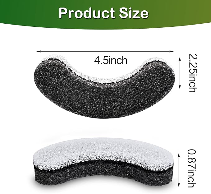 Cat Water Fountain Filter,Arc-Shaped Sponge Activated Carbon Cat Fountain Filter Replacement Filters Compatible WF050 & WF100 Automatic Pet Water Fountain (12 Pack)