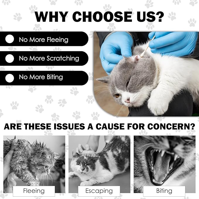 27.6" Cat Grooming Wrap, Self Adhesive Cat Wrap for Cutting Nails, Anti-Escape Calming Cat Swaddle Wrap for Medicine Ear Cleaning, Anti-Scratch Cats Burrito Restraint Blanket, Practical Pet Tool