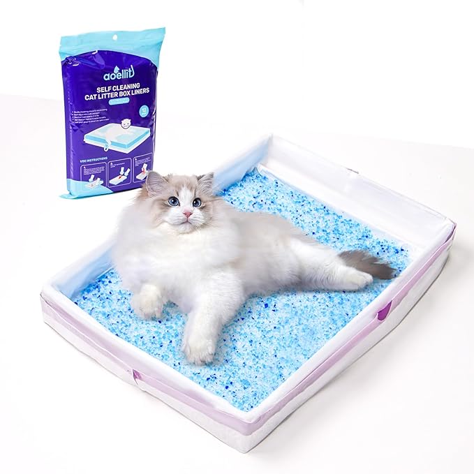 36 Count Litter Box Liners, Waste Bags Compatible with Pet-safe ScoopFree Self-Cleaning Litter Box Tray, Drawstring Litter Bags for Reusable Tray, Pre-Separated (38" L x 14.5" W x 7.8" H)