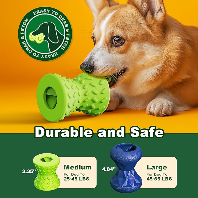 Dog Toys for Aggressive chewers, Indestructible Toy for Small Dogs Interactive Toy Dog chew Toys (Green + Blue)