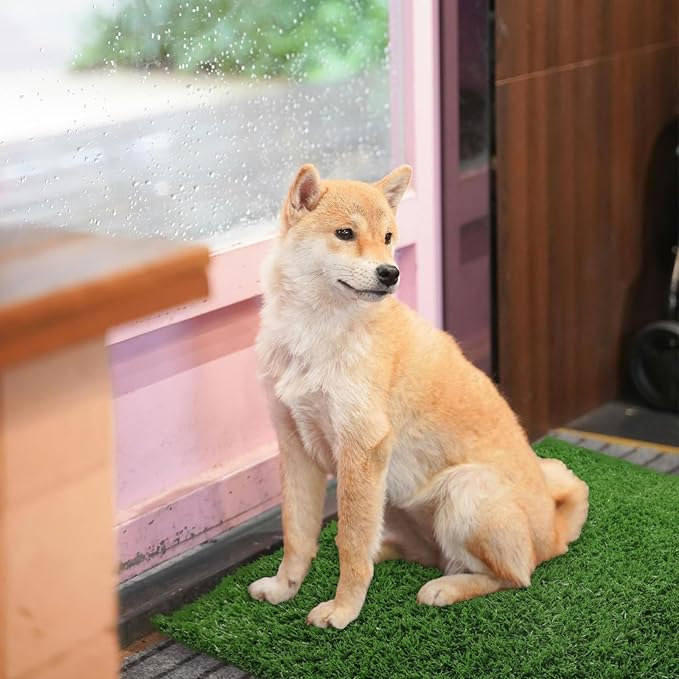 Dog Grass Mat, Synthetic Turf for Indoor/Outdoor Puppy Potty Training Durable, Drainable & Easy-Clean Pet Bathroom Mat for Small to Large Dogs Grass Only (34.6"x22.5")