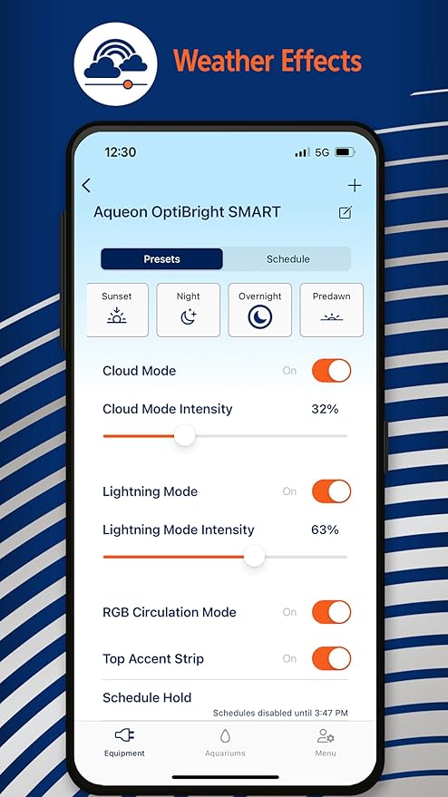 Coralife Fish Tank Aquarium Seascape WiFi/Bluetooth Smart LED Light Fixture, 30-36"