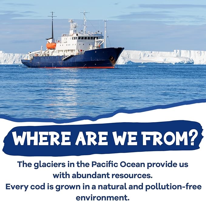 Cod Fish Skin Braids Dog Treats Natural Dried Dog Snacks Sticks, High Omega-3 Single Ingredient Cod Skin Chews w/Taurine, 7 oz