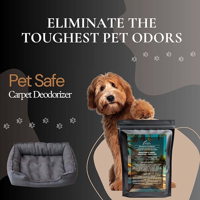 Brazilian Summers Carpet Freshener Powder Refill 36 oz | Powerful Odor Eliminator for Home | Upholstery Deodorizer | Carpet Deodorizer | Pet Urine | Cat Litter Box | Brazilian Crush Fragrance