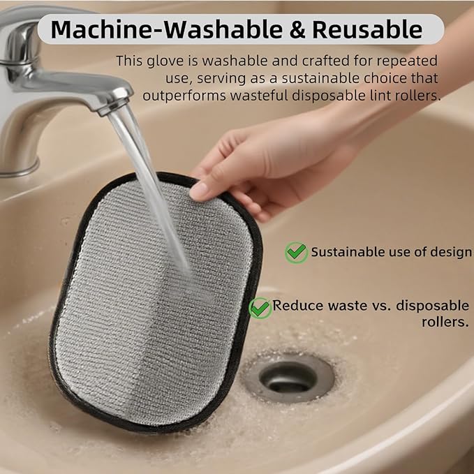 2Pcs Electrostatic Pet Hair Removal Gloves for Cats & Dogs,2025 New Upgraded Reusable Quick De-Shedding Grooming Gloves,Animal Fur Remover Tool for Couch,Carpet,Furniture,Car Seat,Clothing,Curtain