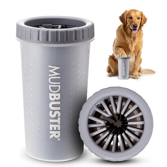 Dexas MudBuster Portable Dog Paw Cleaner, Premium Quality Large Gray Pet Accessory