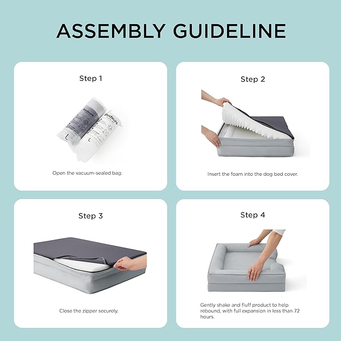 Bedsure Orthopedic Dog Beds for Small Dogs - Washable Small Dog Cat Bed Waterproof, Comfort Pet Couch Sofa with Washable Removable Cover, Pets Bed with Nonskid Bottom, Cooling Grey, 24"