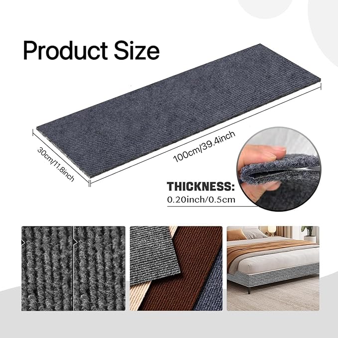 Cat Scratch Couch Furniture Protector, Adhesive Cat Scratch Pad Deterrent for Furniture, DIY Climbing Cat Scratcher Couch Protector from Cat Claws Scratching Indoor (Dark Grey 11.8"X39.4")