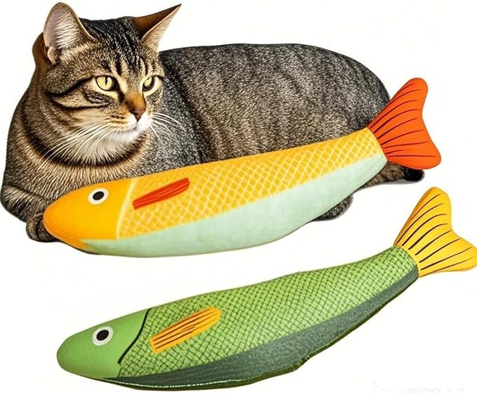 Cat Toys for Bored Indoor Adult Cats - Catnip Toys for Mental Stimulation, Interactive & Durable Kicker Toys for Solo Play, Best for Lazy or Senior Cats (Orange)