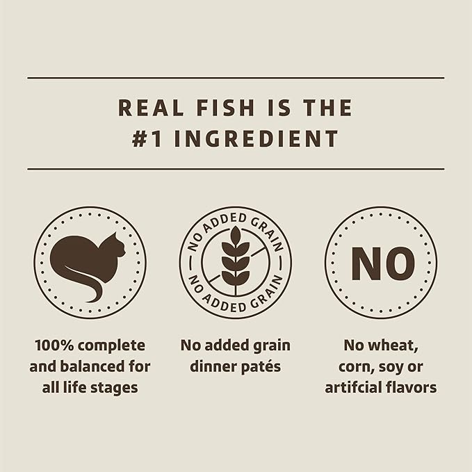 Amazon Brand - Wonder Bound Wet Cat Food, Pate, No Added Grain, Variety Pack (Cod, Sole & Shrimp, Salmon, White Fish & Tuna), 3 ounce (Pack of 24)