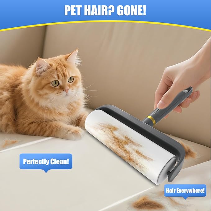 COBETE 6 Rollers Total 600 Sheets Extra Sticky Lint Roller Refills, for 6.3" Dog and Cat Lint Remover for Clothes, Couch, Furniture