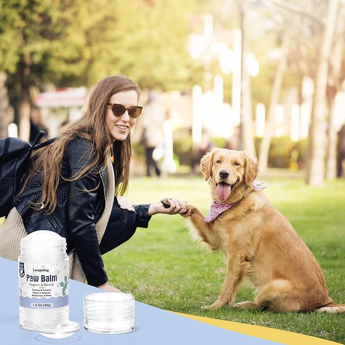 Dog Paw Balm, Moisturizer & Protection for Cracked Dry & Damaged Paws, Nose & Elbows Natural Lick Safe Dog Nose Balm