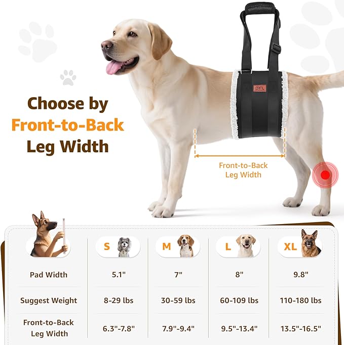 Adjustable Dog Lift Harness Dog Sling for Large Dogs Hind Leg Support Soft Lift Support and Rehab Harness for Weak Rear Legs, Helps Senior, Injured, Disabled and After ACL Surgery Dogs Large