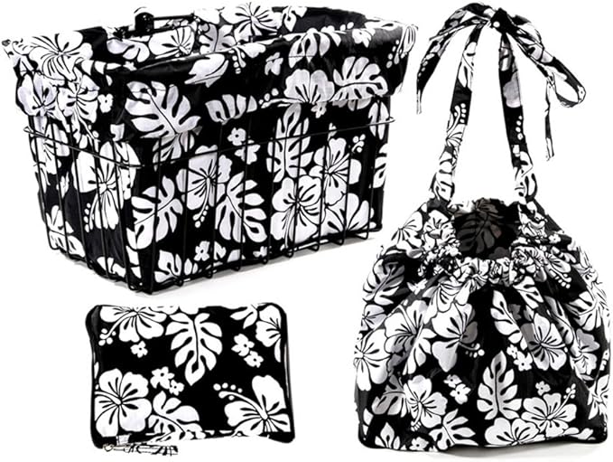 Cruiser Candy Bike Basket Liner Waterproof, Universal Fit for Most Bike Baskets, Stylish 2in1Tote, Bike Basket Cover, EBiKE Front Wire Or Wicker Bike Baskets Fits Up to 15x12x10