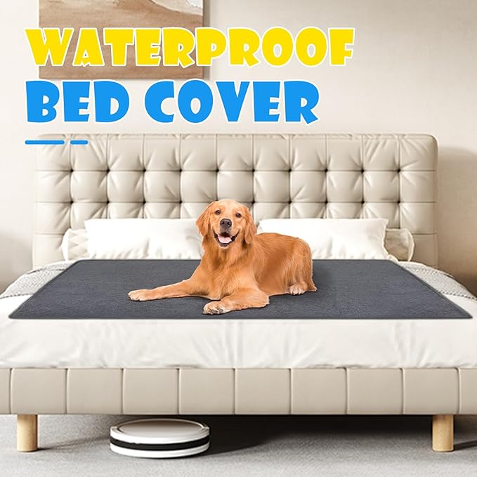 2 Pack Extra Large Washable Pee Pads for Dogs 72"x72" Reusable Dog Mat for Floor Non-Slip Waterproof Pee Pads for Dogs Fast Absorbent Pet Whelping Pads Puppy Playpen Mat for Incontinence, Housebreak