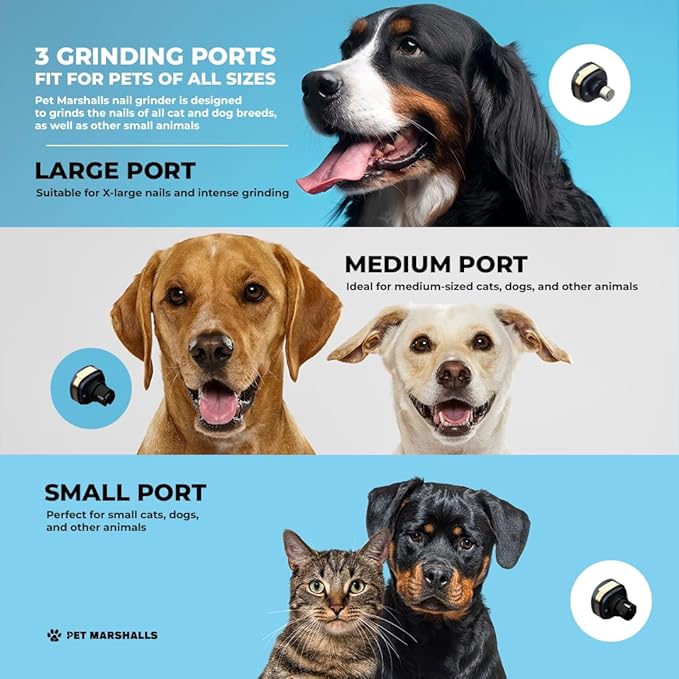 3-in-1 Cat & Dog Nail Grinder with Clipper & File, Quiet LED Trimmer, 3-Speed Pet Grooming Tool, Rechargeable 2000mAh Battery