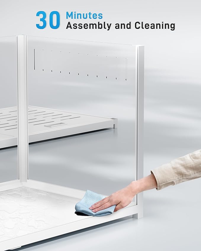 BUCATSTATE Hamster Cage 3.0: Metal Large Rat Cage Stackable with Top Access Easy Assemble 47L x 23.6W x 25.5H Inches Dwarf Syrian Hamster Tank for Gerbil Mouse (7.8 ft², White)