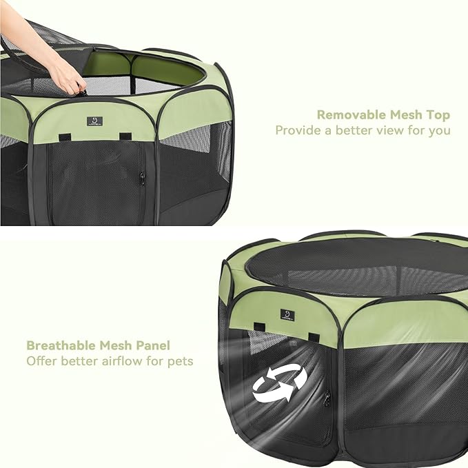 A 4 Pet Portable Cat Playpen for Small Dogs, 27" Small Kitten Playpen, Suitable for Puppy/Cats/Rabbit/Chick, Cat Play Pen with Mesh Panel(11”W × 7.5”H)