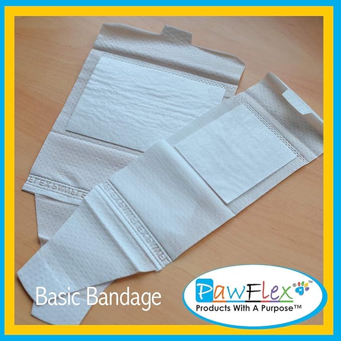 Basic Leg Bandages for Dogs, Cats and Other Pets First Aid Non-Adhesive Fur Friendly - Value 10 Pack (5 Standard, 5 Wide) by PawFlex (XXX-Small)