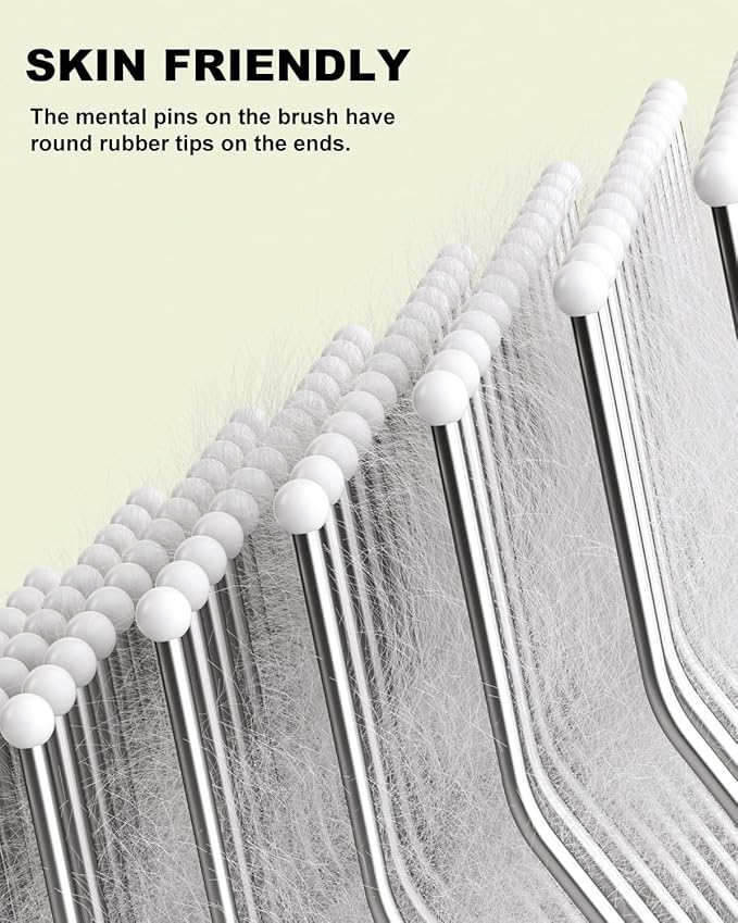 Cat Brush for Short or Long Haired Cats Dogs Rabbits, Cute Tiger Shape Dog Brushes with Release Button for Massage and Removes Loose Fur, Dog Hair Brush Pet Grooming Deshedding Comb