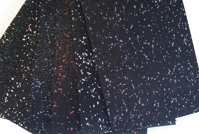 American Floor Mats 1/4in (7mm) Thick 10% Green 4' x 12' Heavy Duty Rubber Rolls, Protective Exercise Mats, Home Gym Rubber Flooring