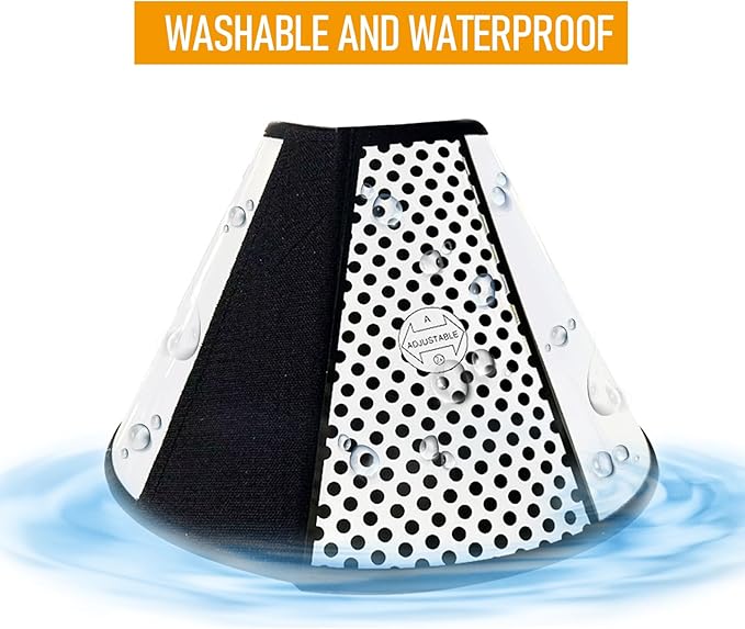 Adjustable Dog Cone Collar After Surgery Soft Cone of Shame Alternatives for Dog Cat Puppy Plastic Elizabethan Collar for Dogs from Licking Biting Scratching Wounds(S,Neck:7.1-8.7in)