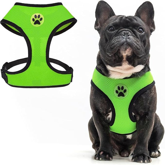 BINGPET No Pull Dog Harness, Soft Mesh Breathable All Weather Vest, Safety Protection Design, Durable Adjustable Step-in Easy Walk Dog Harness for Extra Large Dogs (Green, XL)