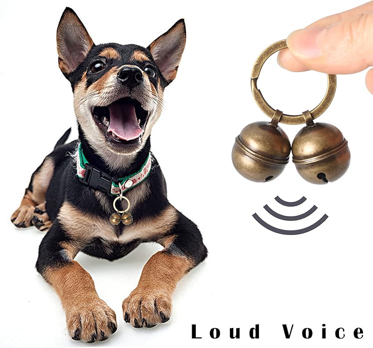Copper Bells for Dog Collars with Snap Clips - Made of Pure Copper for Dogs/Cat - Clear Sound & No Rust - Save Birds Wildlife, Know Where Your Pet Christmas Sounds