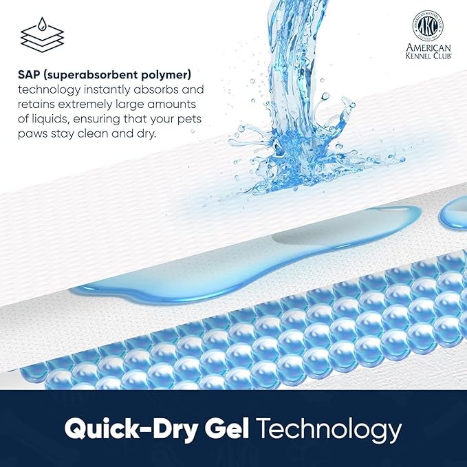 American Kennel Club Scented Puppy Training Pads with Ultra Absorbent Quick Dry Gel – 28 x 30 Pee Pads for Dogs - Fresh Scented - 50 Count, XL