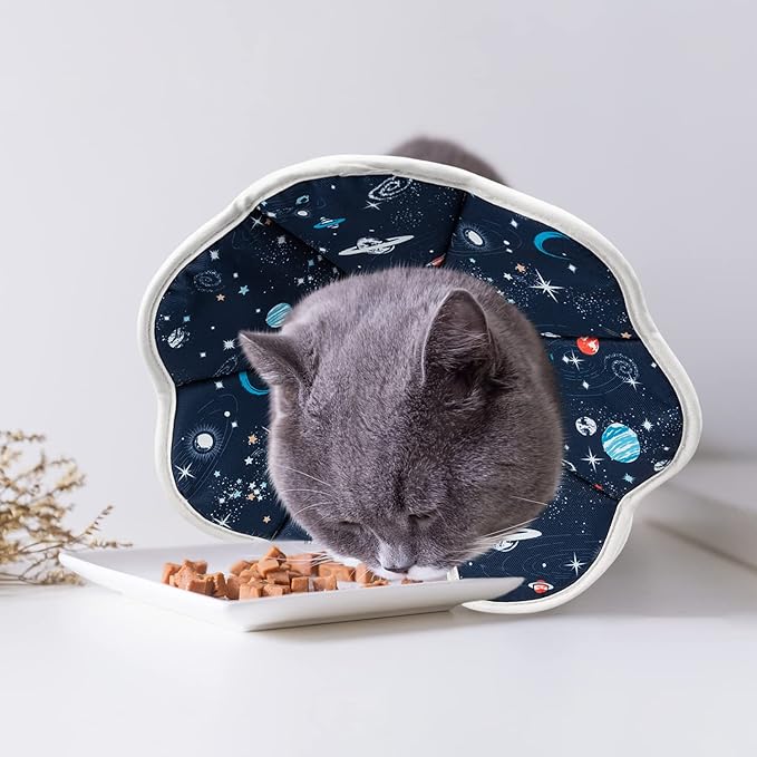 Depets Cat Cone Collar Soft, Adjustable Lightweight Cat Recovery E Collar to Stop Licking for Kitten Puppies Rabbits, Waterproof Pet Cone for Small Animal After Surgery Grooming, Neck Girth 7 in