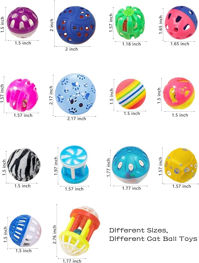 6-Pack Cat Toys for Kittens and Indoor Cats, Loving Every Minute (1.5'', Basic Cat Toy Set)