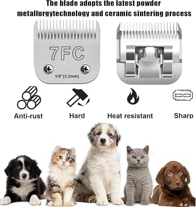 5Pack Dog Grooming Blades Compatible with Andis Dog Clippers,Dog Clipper Blades Compatible with Oster A5,Wahl km10 Dog Clippers for Animal Dog Cat Horse,Stainless-Steel Blade Sharp