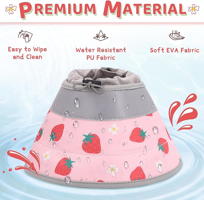 Cat Cone Collar Soft to Stop Licking, Adjustable, Foldable Lightweight Kitten Cones After Surgery Recovery for Cats & Kittens, Cat Cone Alternative (Pink, M)