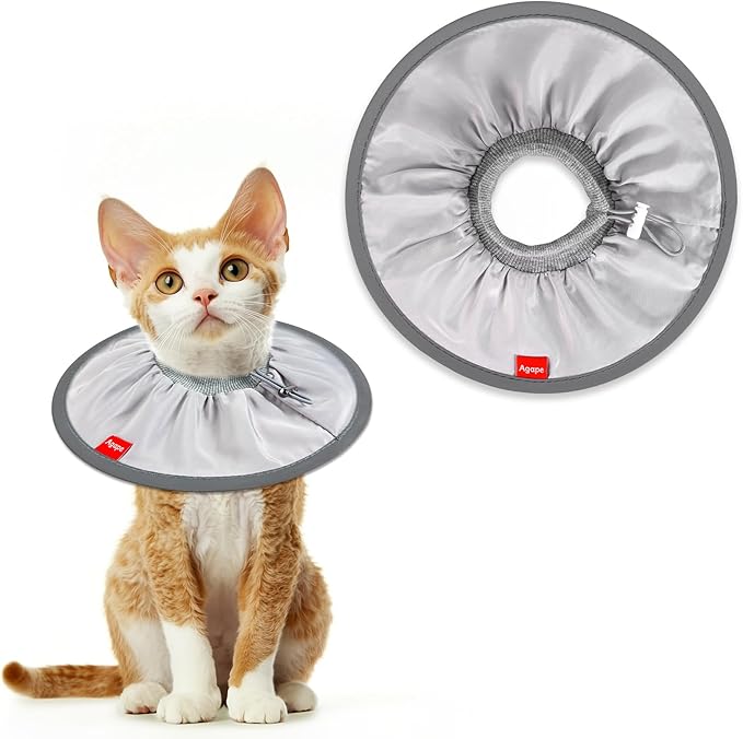 Agape Soft Cat Cone, Lightweight Recovery Collar for Cats to Stop Licking and Scratching After Surgery, Comfy Kitten Cone for Wound Care, Cute E Collar Alternative for Small, Medium, and Large Cats