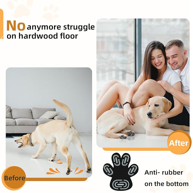 Anti-Slip Dog Paw Protector Pads for Senior Dogs, Dog Paw Adhesive Pads on Hardwood Floor,Senior Pets Essentials with Strong Traction,Puppy Grippers,12 Sets 48 pc XXXL