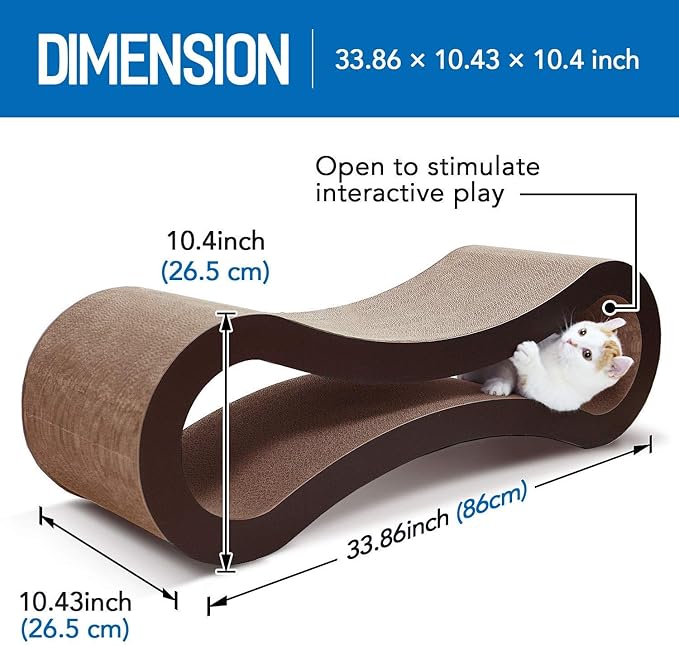 Cat Scratcher Cardboard, Scratching Pad House Bed Furniture Protector, Infinity Shape, Curved