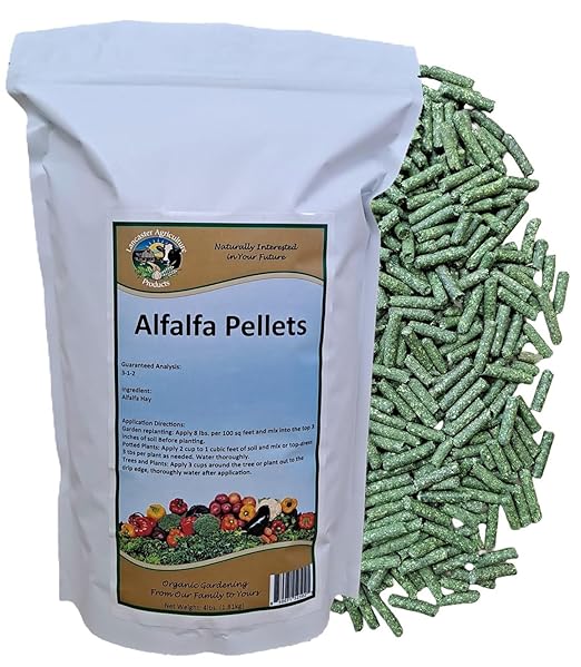 Alfalfa Meal Pellets 4 Pounds Organic Fertilizer for Flowers, Vegetables & Trees - Ideal Rabbit Food, Hamster Food, Timothy Hay Alternative - Lancaster Agriculture Products