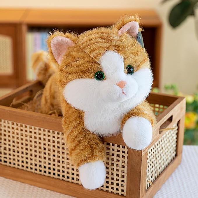 19 inch 3 lbs Cat Weighted Stuffed Animals, Realistic Weighted Cat Stuffed Animal, Sensory Comfort Plush Throw Pillow, Soft Kawaii Kitty Plush Toy Gift for Adults Kids Youth