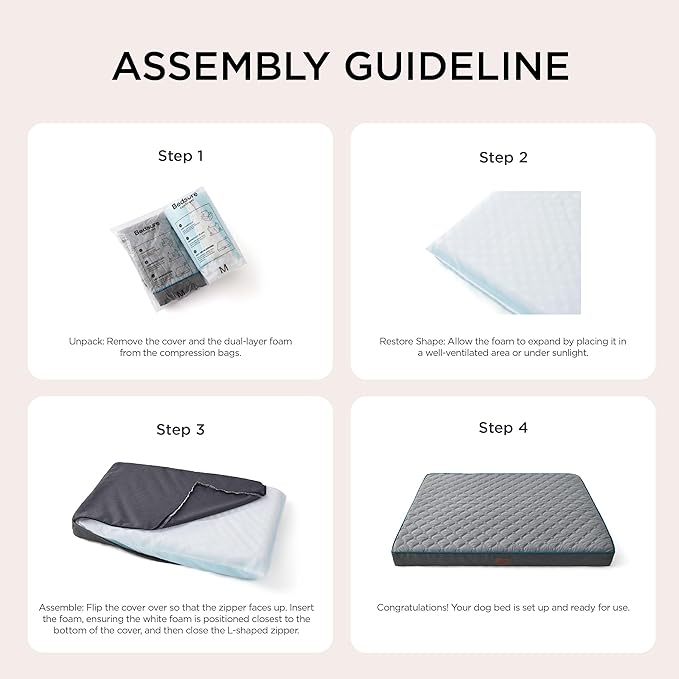 Bedsure Orthopedic Dog Bed for Medium Dogs - Flat Memory Foam Pet Mattress with Removable Washable Cover and Egg Crate Foam, Suitable for Pet Up to 35 lbs, 30x20x3 Inches, Black