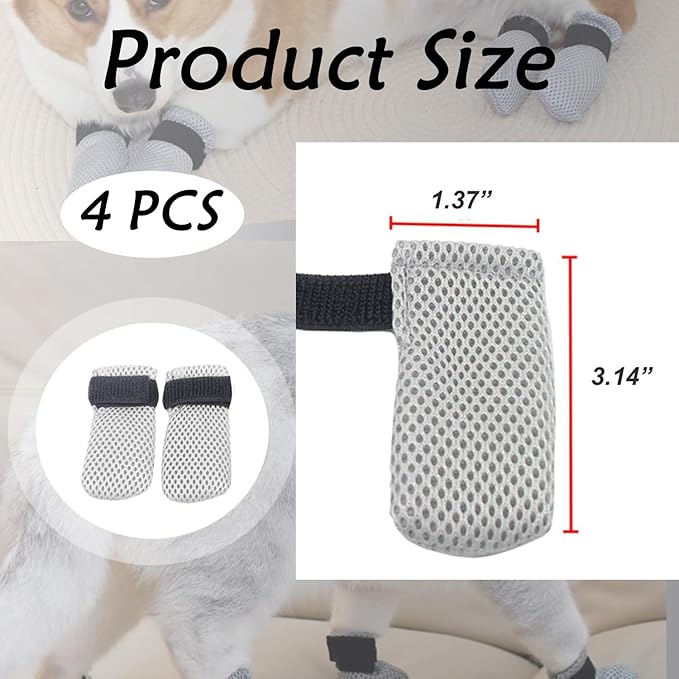 4 Pcs Cat Scratch Cover for Nursing Rehabilitation Boots Adjustable Bath Bath Gloves，to Prevent Scratching Suitable for Bathing, Feeding and Nail Trimming of Cats