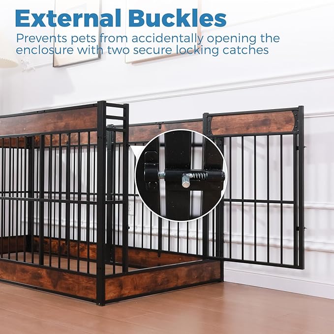 Dog Playpen, 31.5" Height Dog Pen Indoor, Heavy Duty, Safe and Sturdy, Furniture Style Puppy Pen